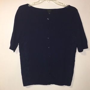 Talbots Navy Blue Button Up Sweater